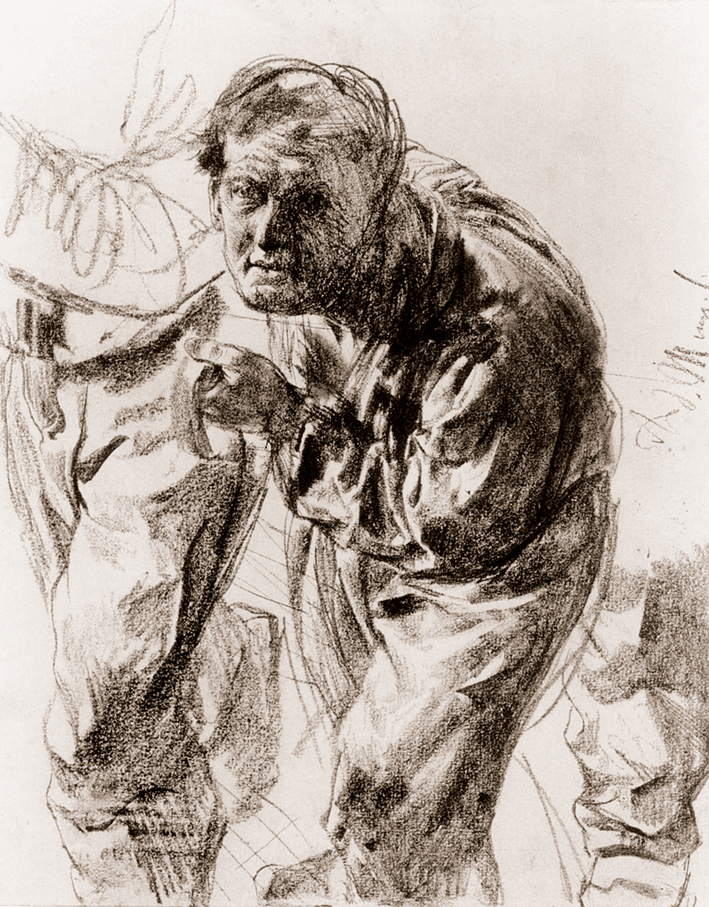  Adolpyh Von Menzel —— 铸造厂工人的习作